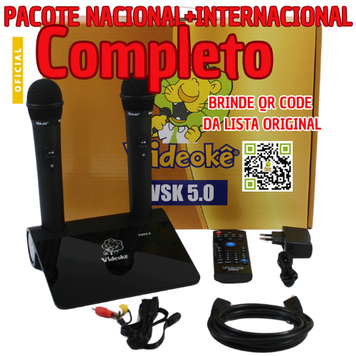 Aparelho de videokê VSK 5.0 com 12.999 Canções