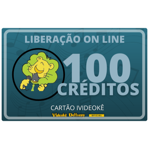 Cartão pré-pago 100 créditos ivideokê p/ sua conta videokê