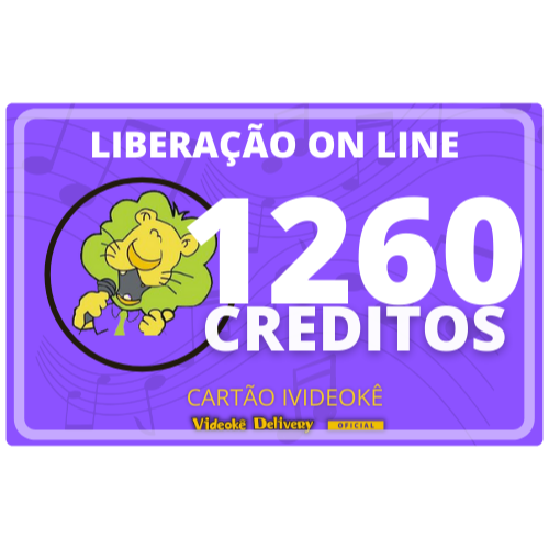 Cartão pré-pago 1260 créditos ivideokê p/ sua conta videokê