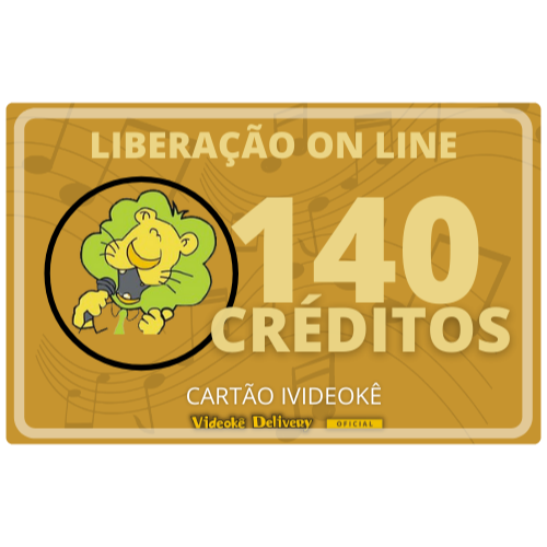 Cartão pré-pago 140 créditos ivideokê p/ sua conta videokê