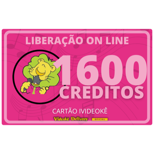 Cartão pré-pago 1600 créditos ivideokê p/ sua conta videokê