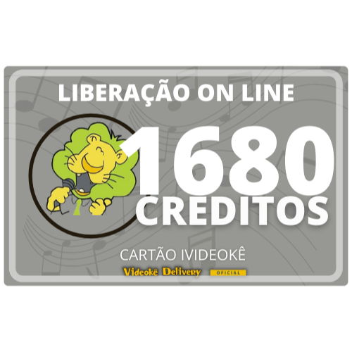 Cartão pré-pago 1680 créditos ivideokê p/ sua conta videokê