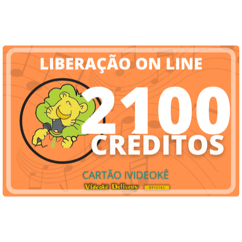 Cartão pré-pago 2100 créditos ivideokê p/ sua conta videokê