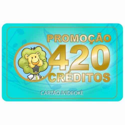 Cartão pré-pago 420 créditos ivideokê p/ sua conta videokê