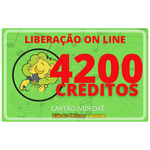 Cartão pré-pago 4200 créditos ivideokê p/ sua conta videokê