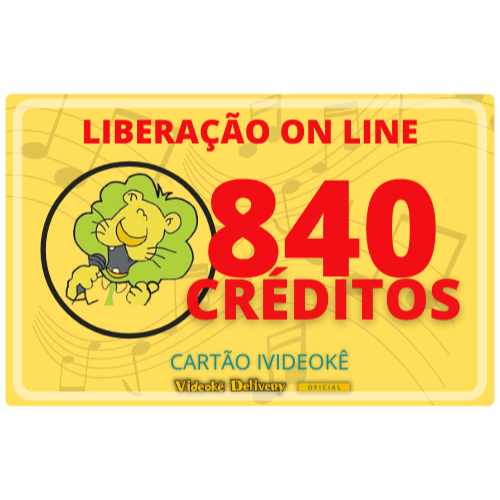 Cartão pré-pago 840 créditos ivideokê p/ sua conta videokê