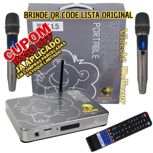 PROMOÇÃO RELÂMPAGO 50! Aparelho de Videokê VSK 1.5 com 11.999 Canções